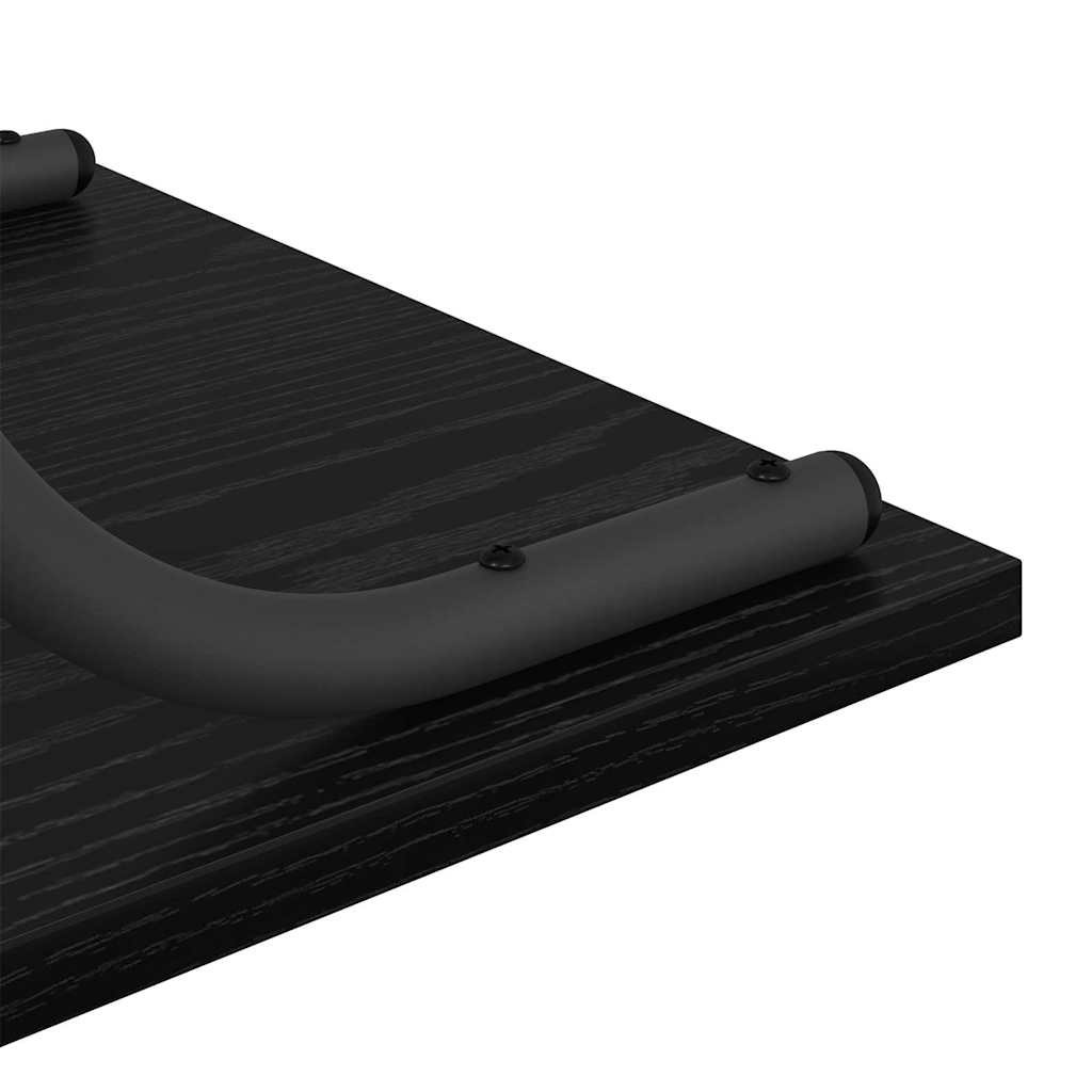 Wandtafel met plank Zwart Eiken 101 x 35 x 80,5 cm Bewerkt hout is nu te koop bij PeponiXL, paradijselijk wonen!