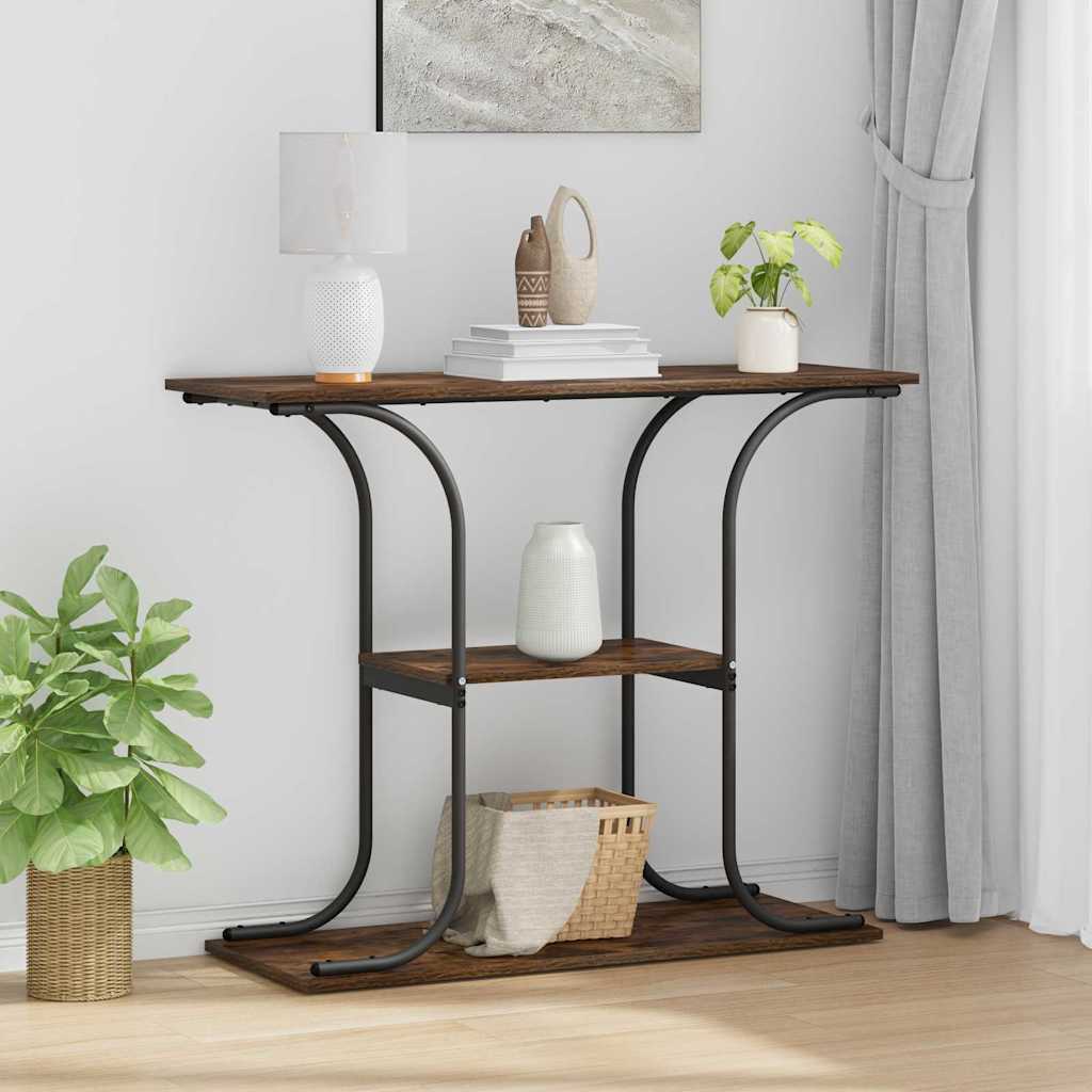 Wandtafel Gerookt eiken 101 x 35 x 80,5 cm Bewerkt hout is nu te koop bij PeponiXL, paradijselijk wonen!