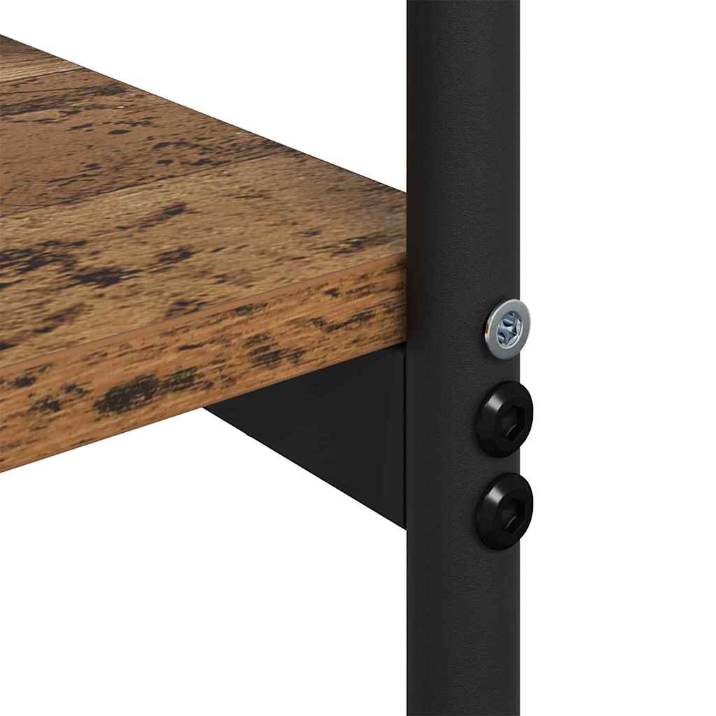 Wandtafel met plank Oudhout 101 x 35 x 80,5 cm Bewerkt hout is nu te koop bij PeponiXL, paradijselijk wonen!