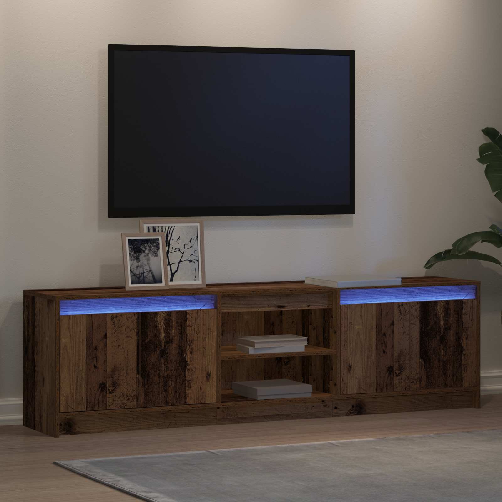 TV Eenheden 2 pcs Bruin 180 x 34 x 50 cm Bewerkt hout is nu te koop bij PeponiXL, paradijselijk wonen!