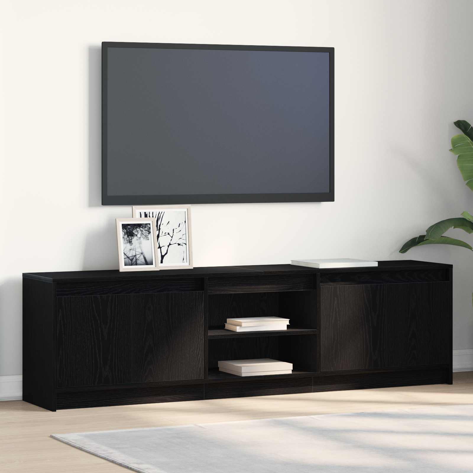 TV Eenheden 2 pcs Zwart 180 x 34 x 50 cm Bewerkt hout is nu te koop bij PeponiXL, paradijselijk wonen!