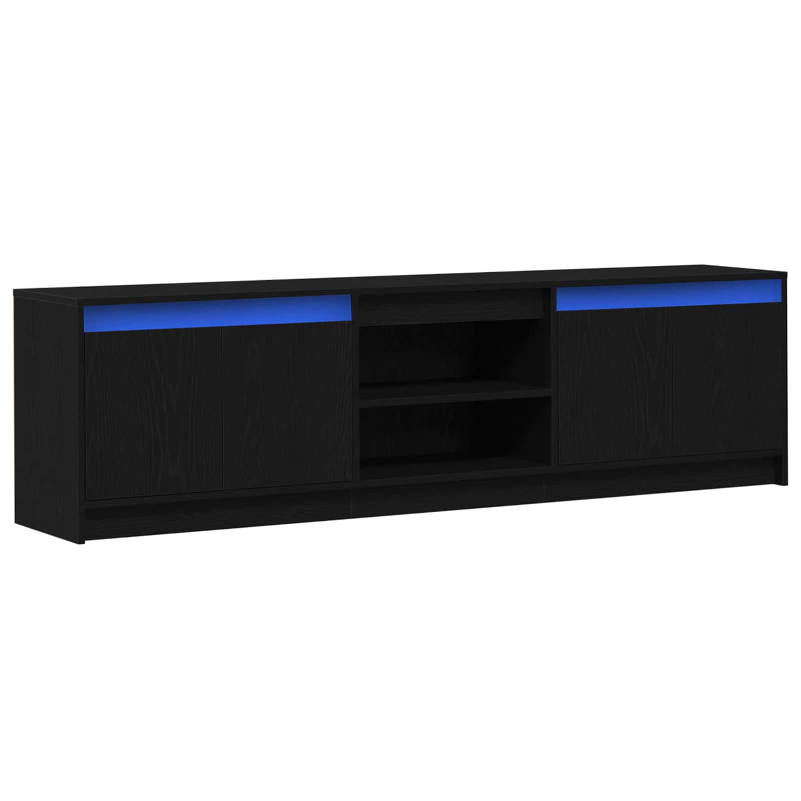 TV Eenheden 2 pcs Zwart 180 x 34 x 50 cm Bewerkt hout is nu te koop bij PeponiXL, paradijselijk wonen!