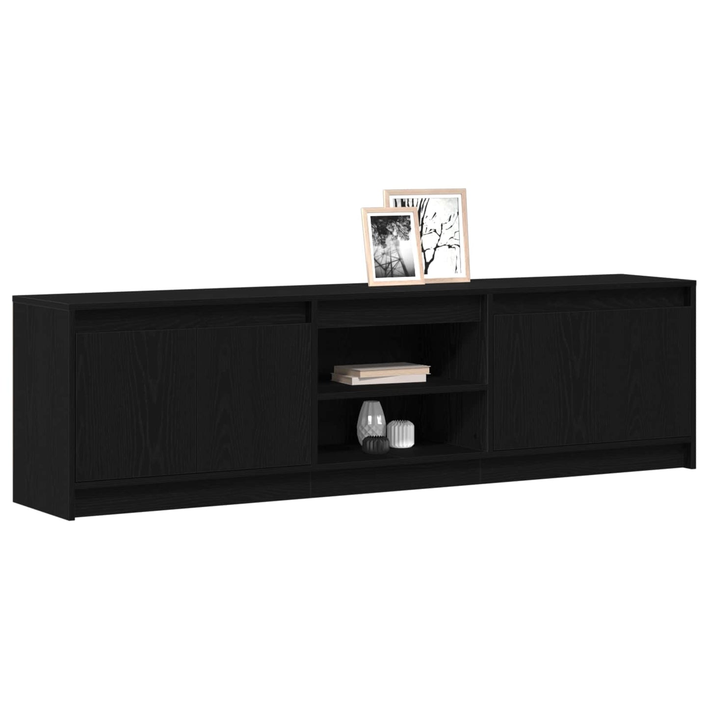 TV Eenheden 2 pcs Zwart 180 x 34 x 50 cm Bewerkt hout is nu te koop bij PeponiXL, paradijselijk wonen!