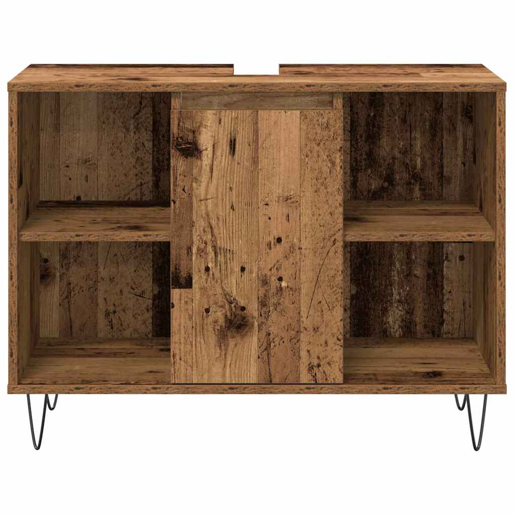 Badkamermeubelset met plank 3 pcs Oud Hout Bewerkt hout is nu te koop bij PeponiXL, paradijselijk wonen!