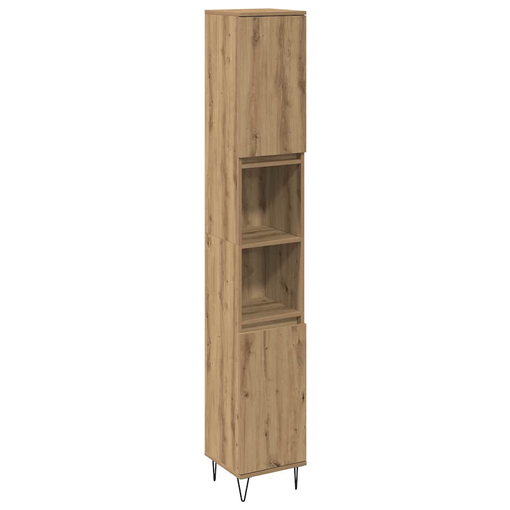 Badkamermeubelset met plank 3 pcs Artisan Eiken Bewerkt hout is nu te koop bij PeponiXL, paradijselijk wonen!