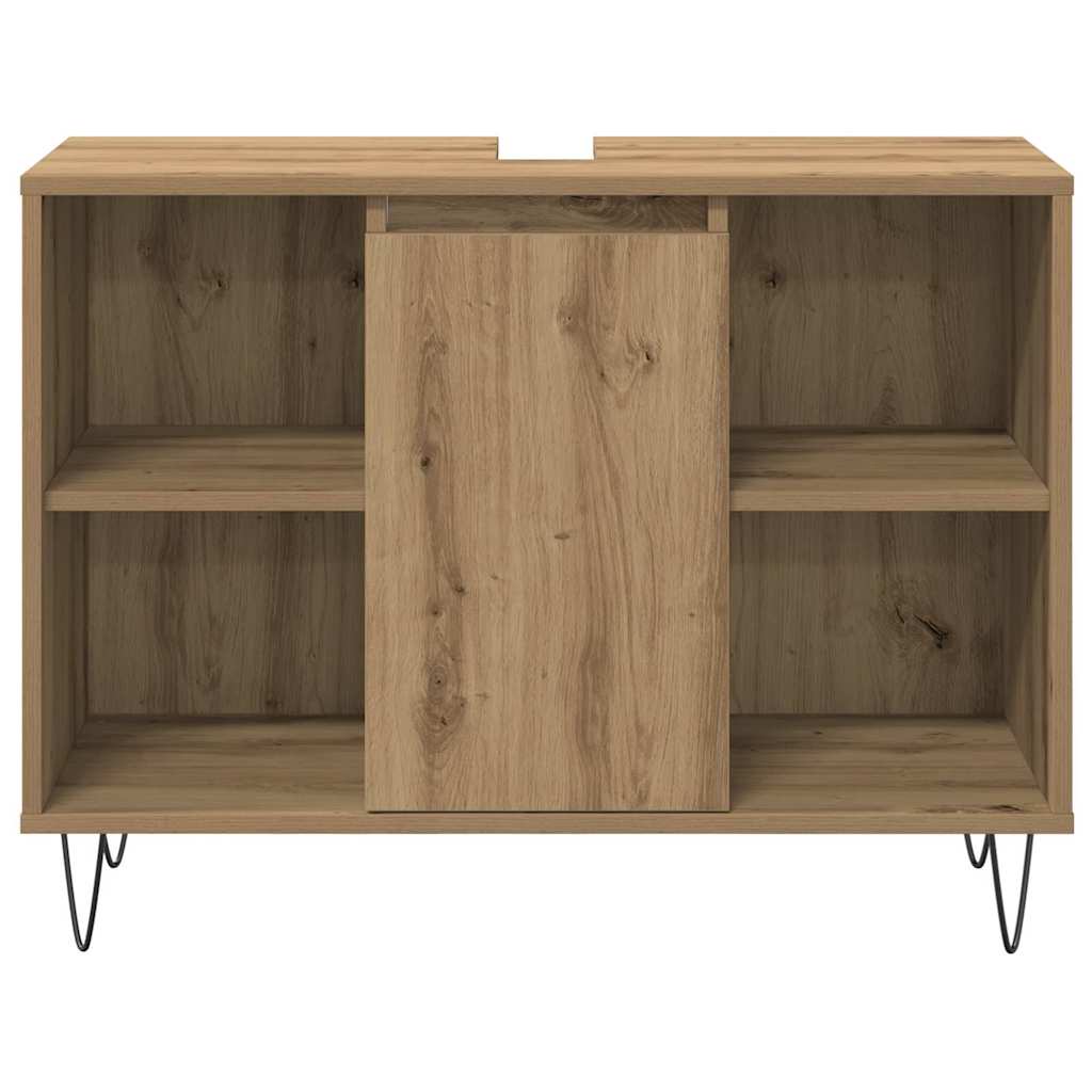 Badkamermeubelset met plank 3 pcs Artisan Eiken Bewerkt hout is nu te koop bij PeponiXL, paradijselijk wonen!
