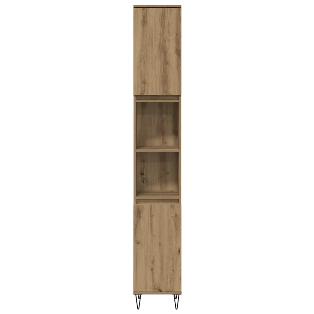 Badkamermeubelset met plank 3 pcs Artisan Eiken Bewerkt hout is nu te koop bij PeponiXL, paradijselijk wonen!
