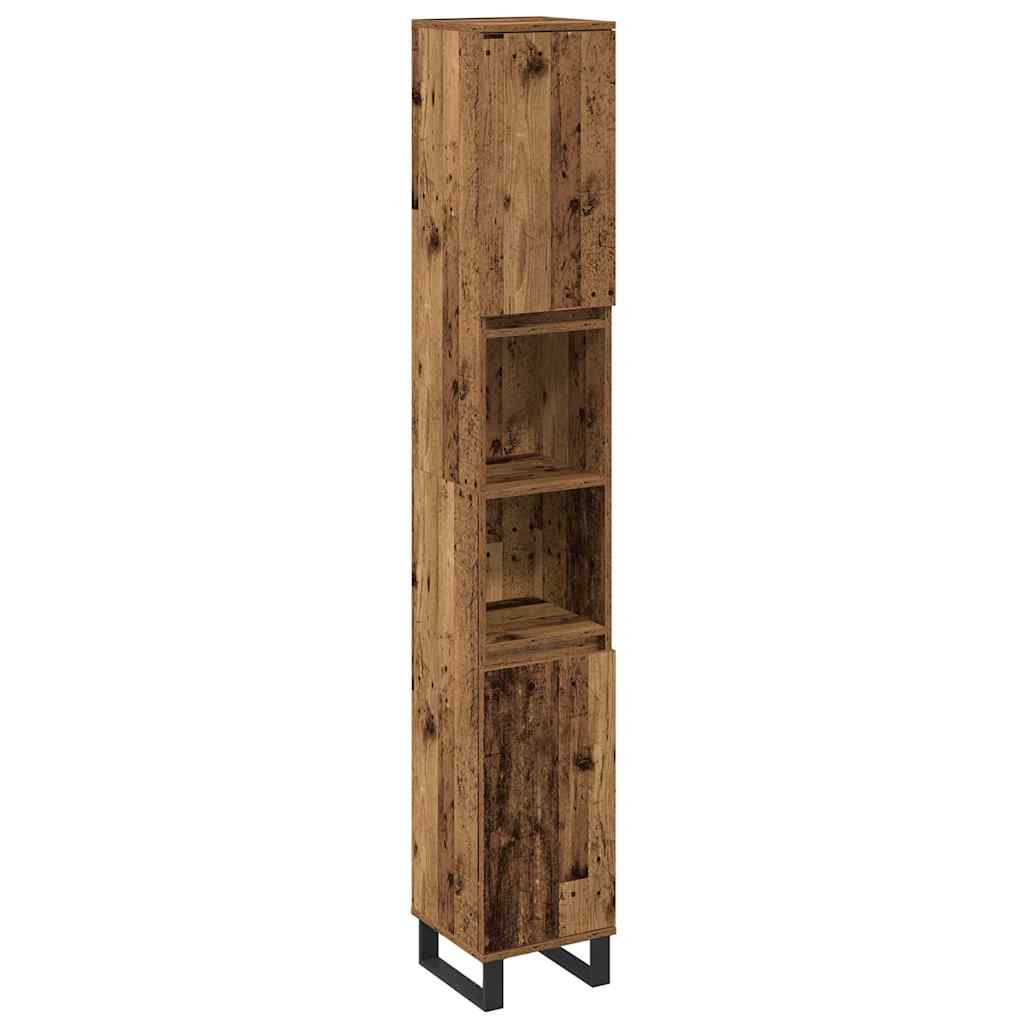 Badkamermeubelset met plank met opslag 3 pcs Bruin Bewerkt hout is nu te koop bij PeponiXL, paradijselijk wonen!