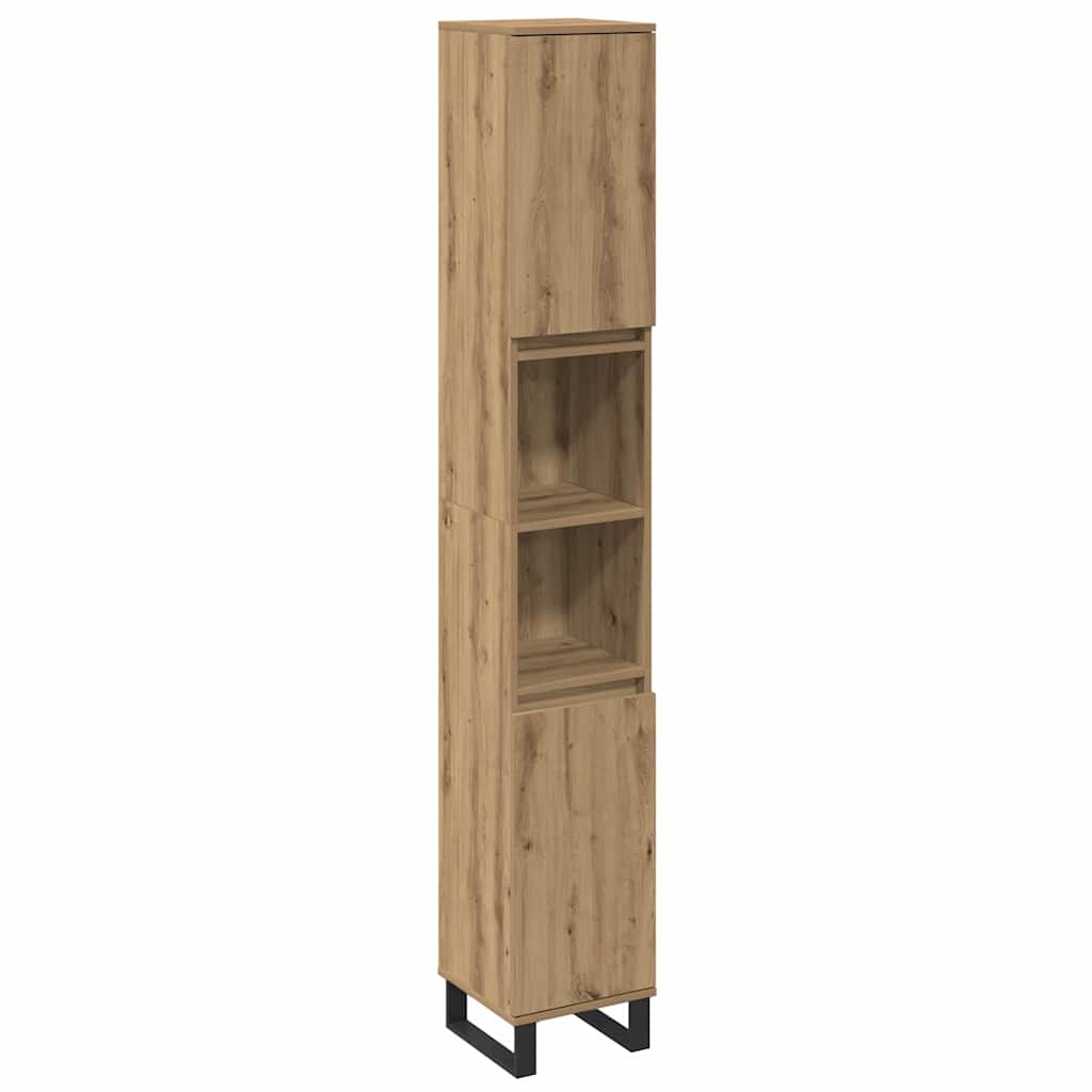 Badkamermeubelset met opslag 3 pcs Bruin Bewerkt hout is nu te koop bij PeponiXL, paradijselijk wonen!