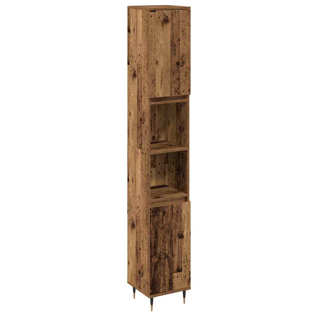 Badkamermeubelset met plank 3 pcs Oud Hout Bewerkt hout is nu te koop bij PeponiXL, paradijselijk wonen!
