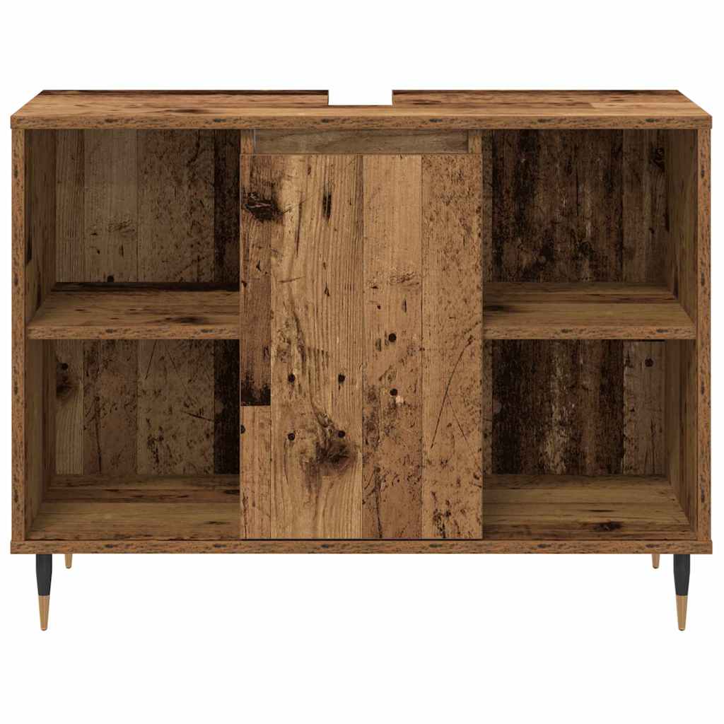 Badkamermeubelset met plank 3 pcs Oud Hout Bewerkt hout is nu te koop bij PeponiXL, paradijselijk wonen!