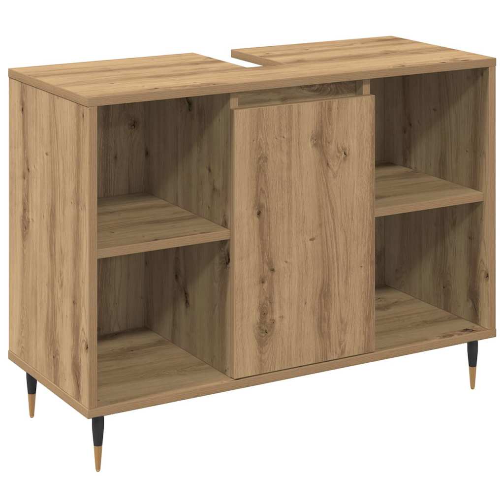 Badkamermeubelset met plank 3 pcs Artisan Eiken Bewerkt hout is nu te koop bij PeponiXL, paradijselijk wonen!
