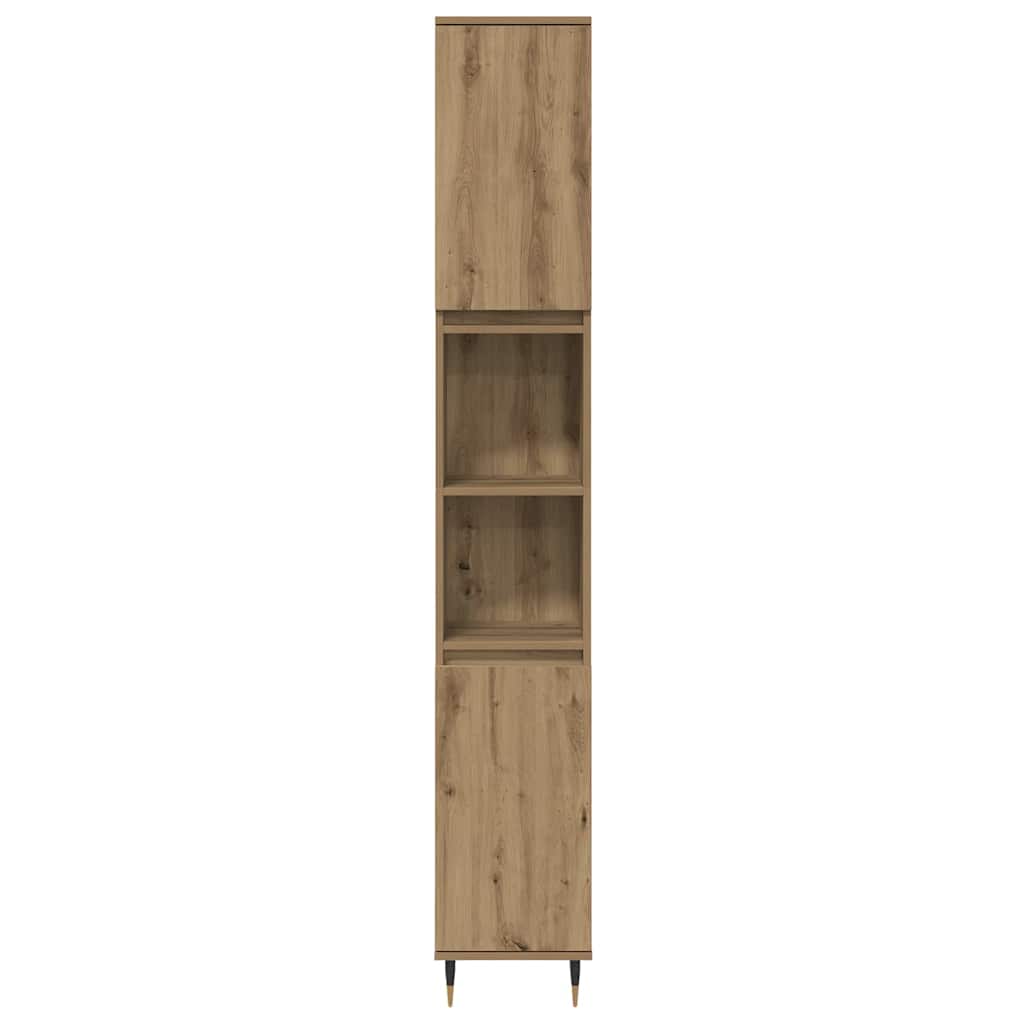 Badkamermeubelset met plank 3 pcs Artisan Eiken Bewerkt hout is nu te koop bij PeponiXL, paradijselijk wonen!