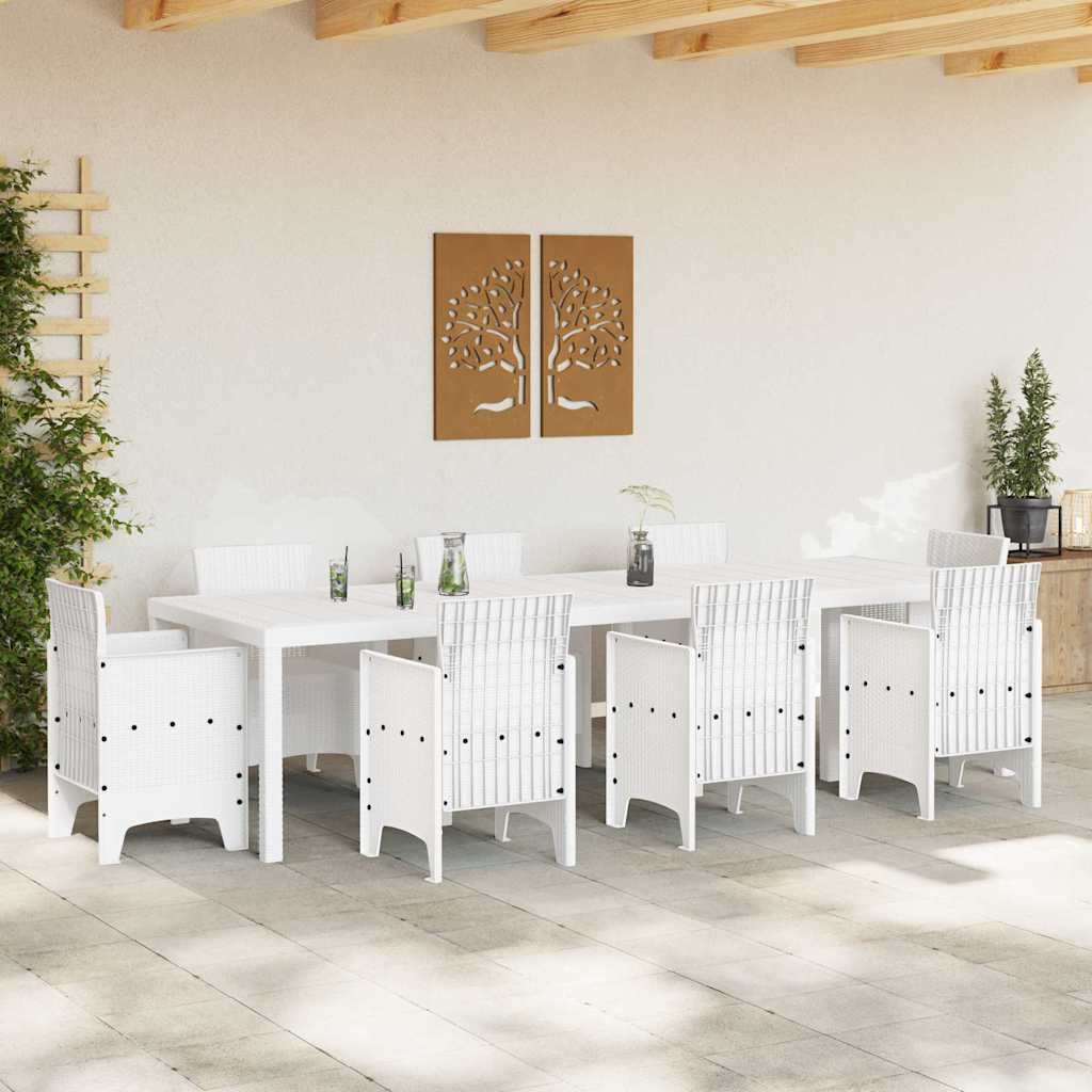 Tuinstafel Wit 300 x 100 x 73 cm poly rattan is nu te koop bij PeponiXL, paradijselijk wonen!