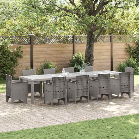 Tuinstafel Lichtgrijs 350 x 100 x 74 cm poly rattan is nu te koop bij PeponiXL, paradijselijk wonen!