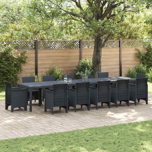 Tuinstafel Antraciet 400 x 100 x 73 cm poly rattan is nu te koop bij PeponiXL, paradijselijk wonen!