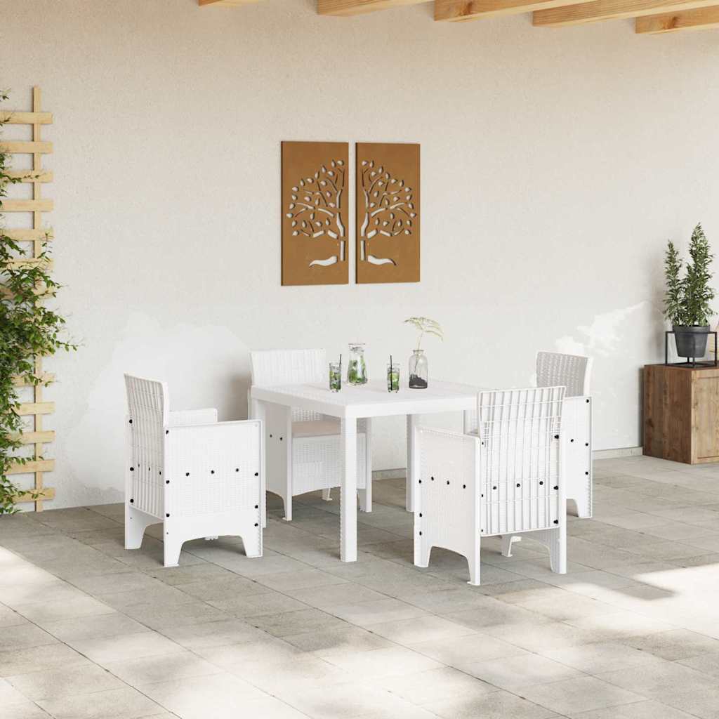 Tuin Eetset 5 st Wit Polypropyleen