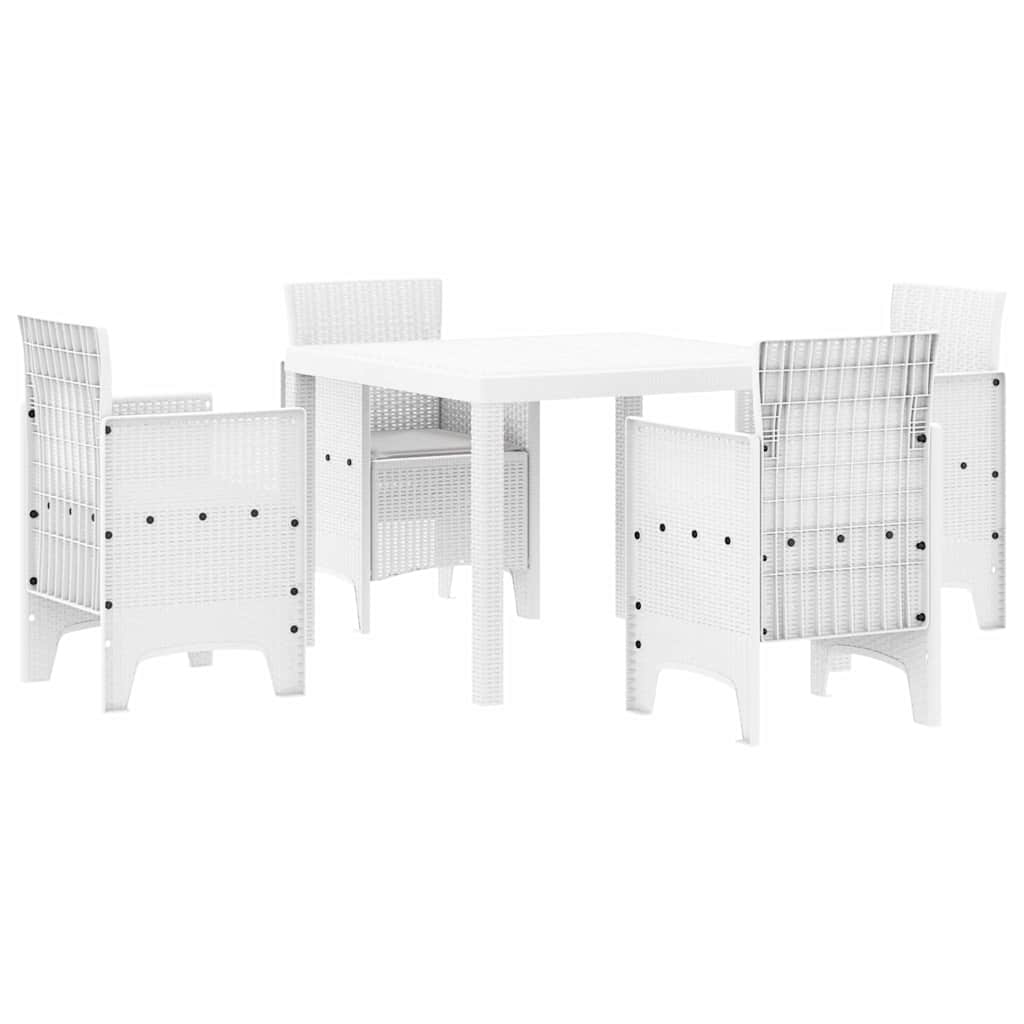 Tuin Eetset 5 st Wit Polypropyleen
