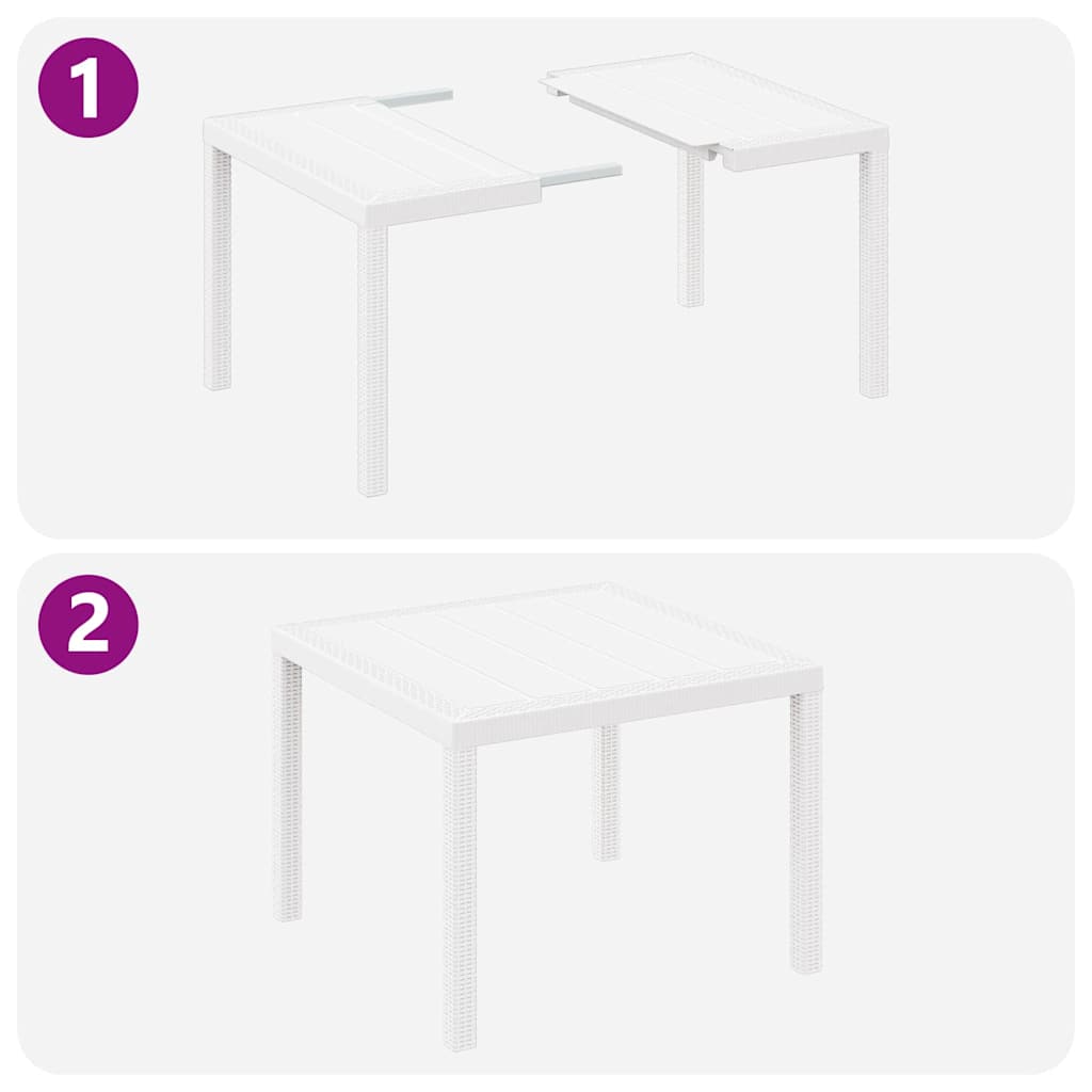 Tuin Eetset 5 st Wit Polypropyleen