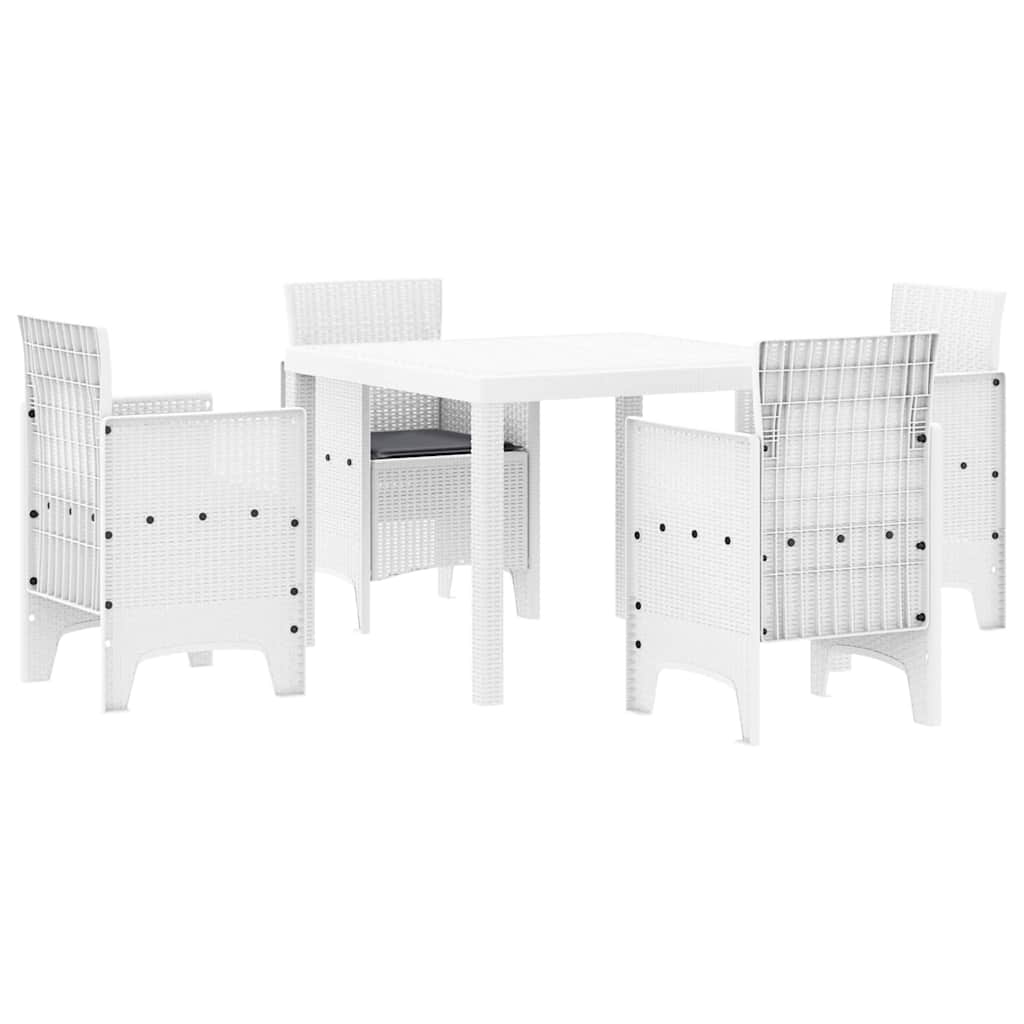 Tuin Eetset 5 st Wit Polypropyleen