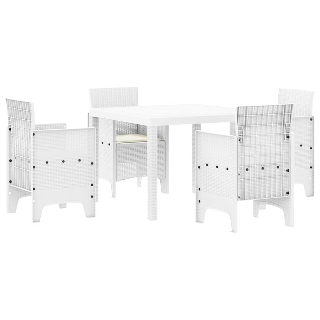 Tuin Eetset 5 st Wit Polypropyleen
