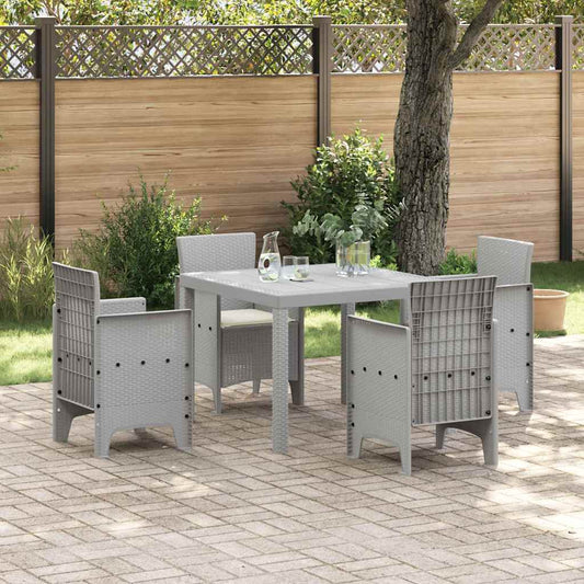 Tuin Eetset 5 st Lichtgrijs Polypropyleen is nu te koop bij PeponiXL, paradijselijk wonen!
