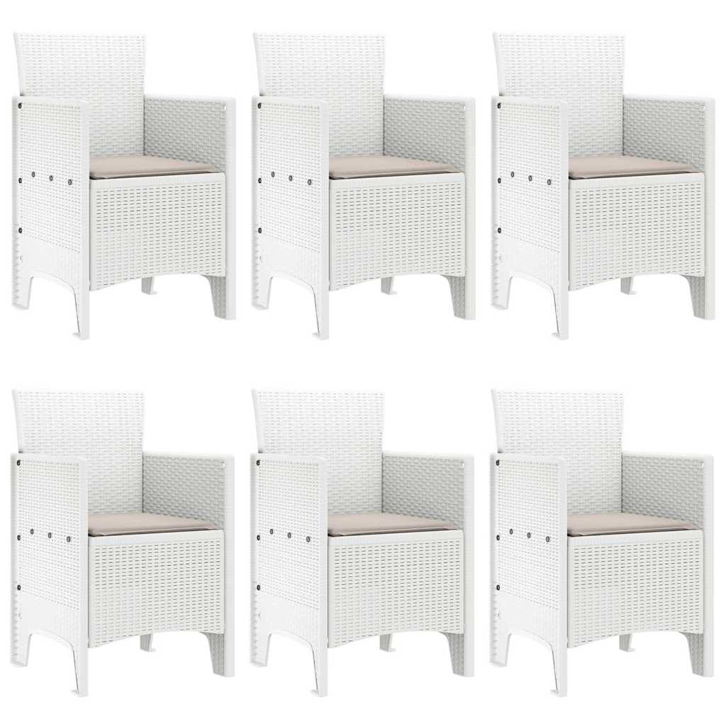 Tuin Eetset 7 pcs Wit Polt riet is nu te koop bij PeponiXL, paradijselijk wonen!