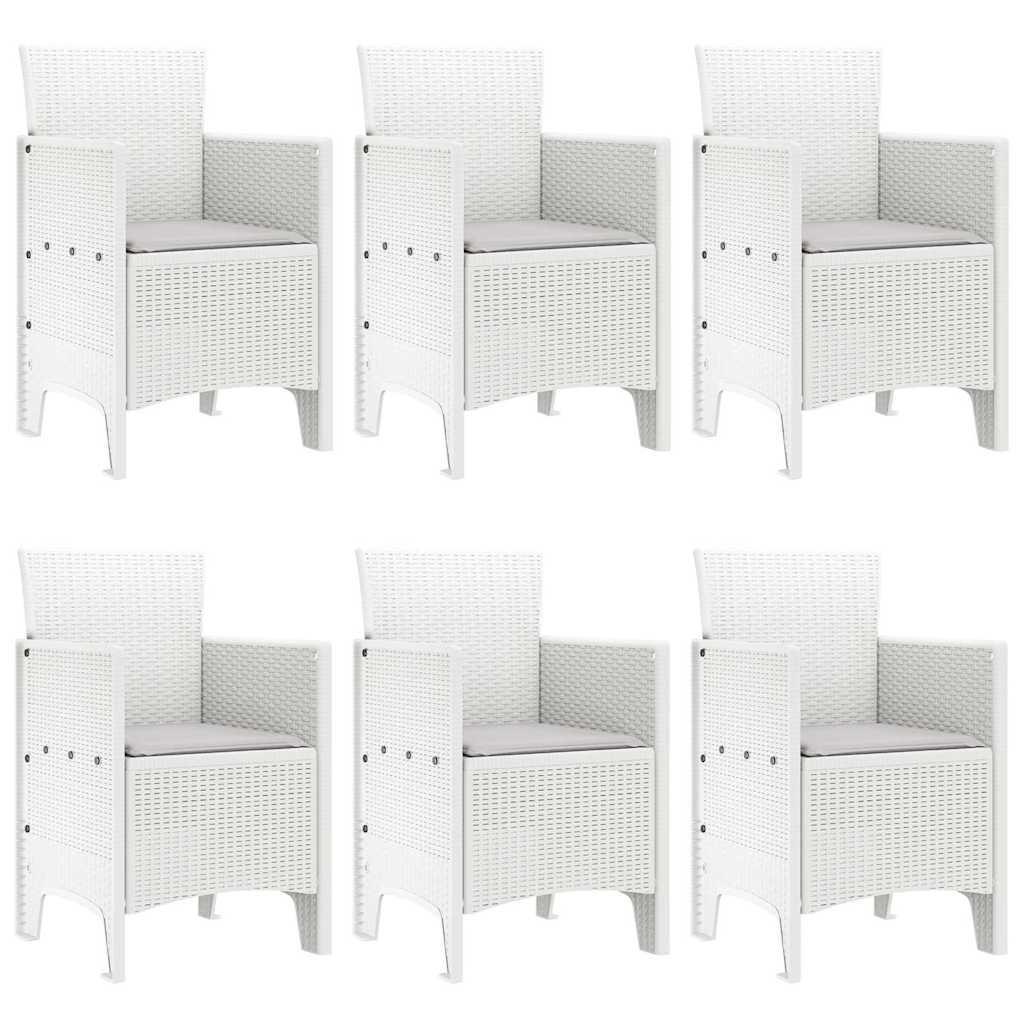 Tuin Eetset 7 pcs Wit Polt riet is nu te koop bij PeponiXL, paradijselijk wonen!