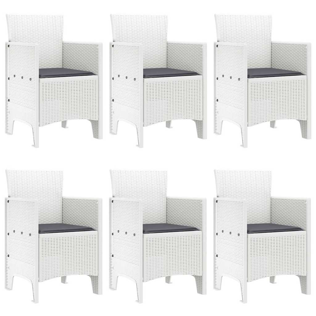 Tuin Eetset 7 pcs Wit Polt riet is nu te koop bij PeponiXL, paradijselijk wonen!