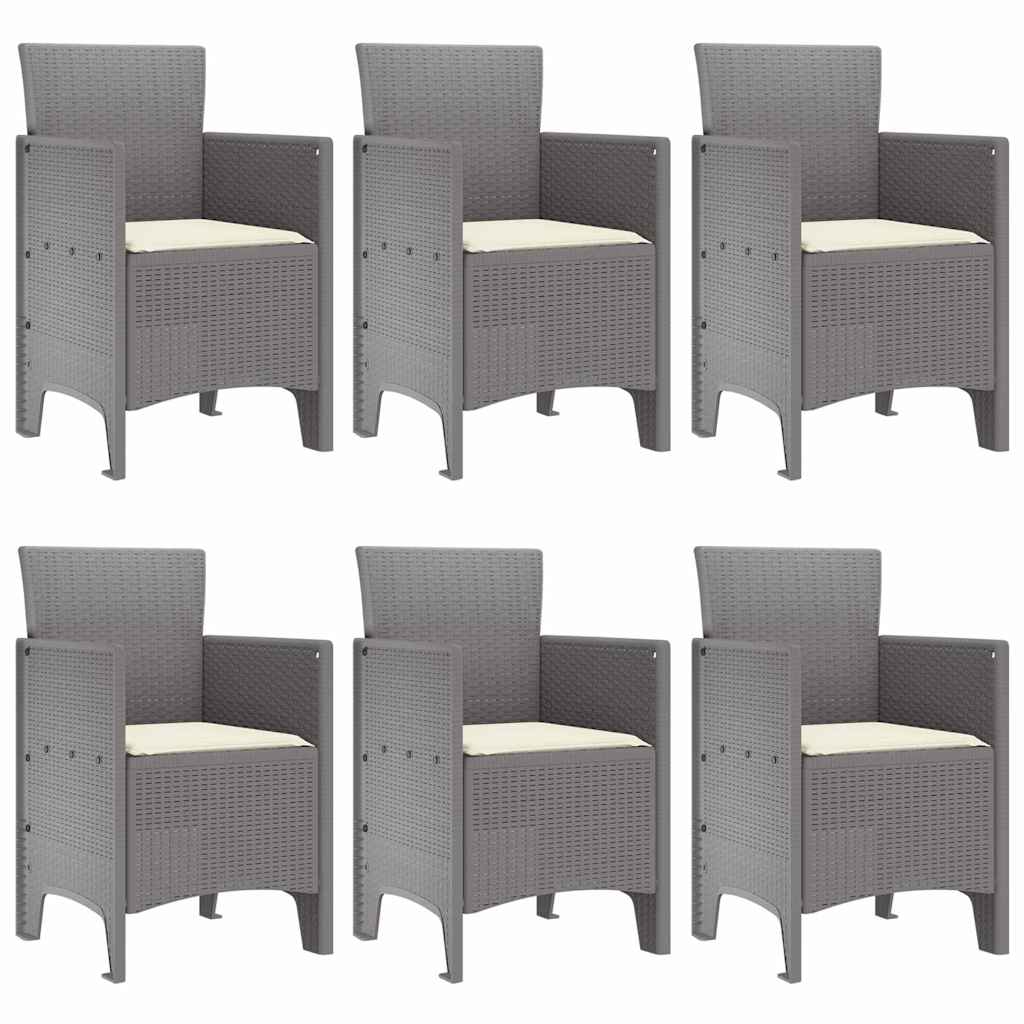 Tuin Eetset 7 pcs Lichtgrijs Polt riet is nu te koop bij PeponiXL, paradijselijk wonen!