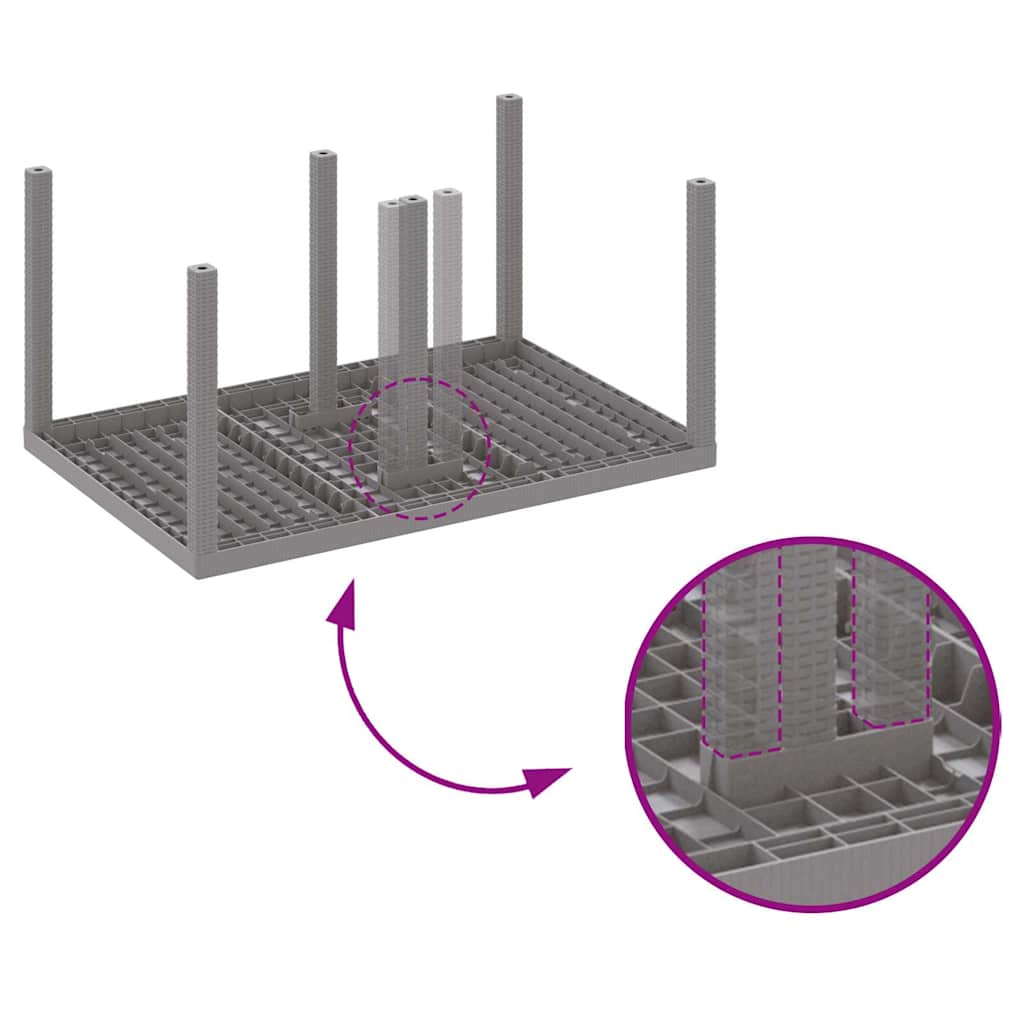 Tuin Eetset 7 pcs Lichtgrijs Polt riet is nu te koop bij PeponiXL, paradijselijk wonen!