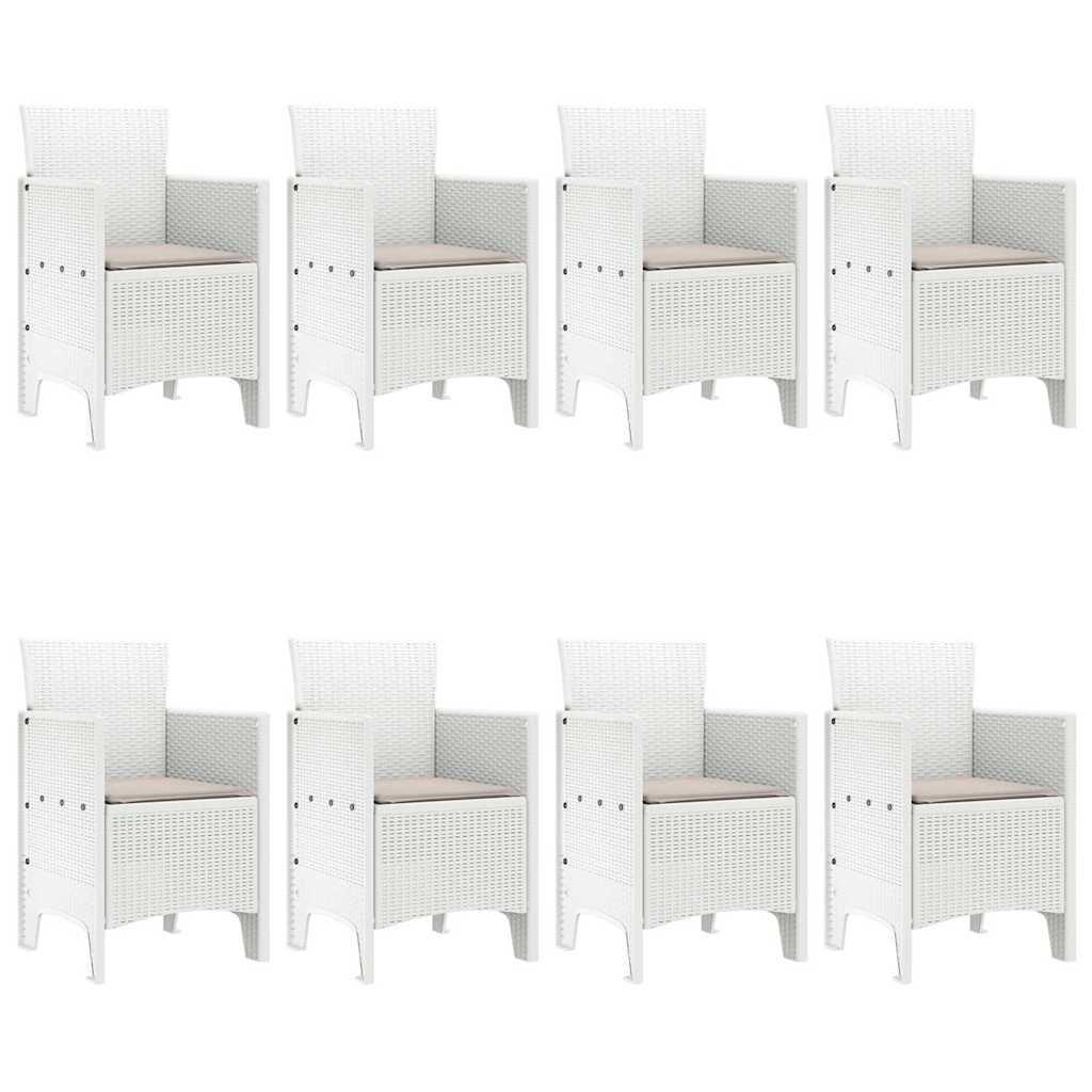 Tuin Eetset 9 pcs Wit Polypropyleen is nu te koop bij PeponiXL, paradijselijk wonen!