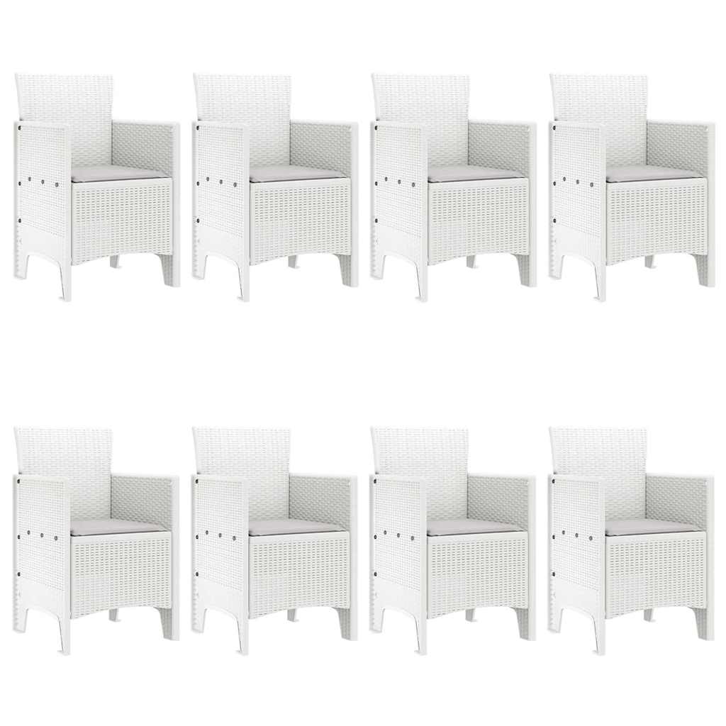 Tuin Eetset 9 pcs Wit Polypropyleen is nu te koop bij PeponiXL, paradijselijk wonen!