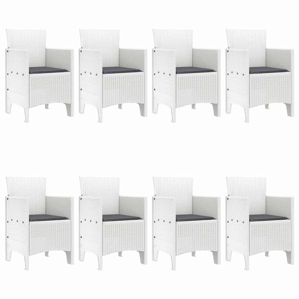 Tuin Eetset 9 pcs Wit Polypropyleen is nu te koop bij PeponiXL, paradijselijk wonen!