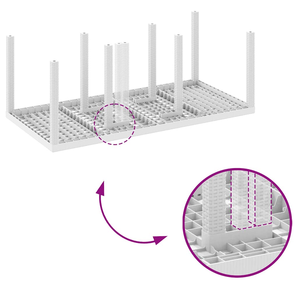 Tuin Eetset 9 pcs Wit Polypropyleen is nu te koop bij PeponiXL, paradijselijk wonen!