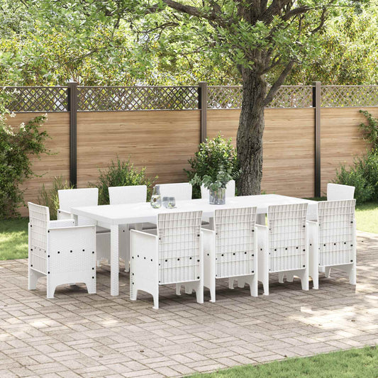 Tuin Eetset 11 st Wit Polypropyleen is nu te koop bij PeponiXL, paradijselijk wonen!