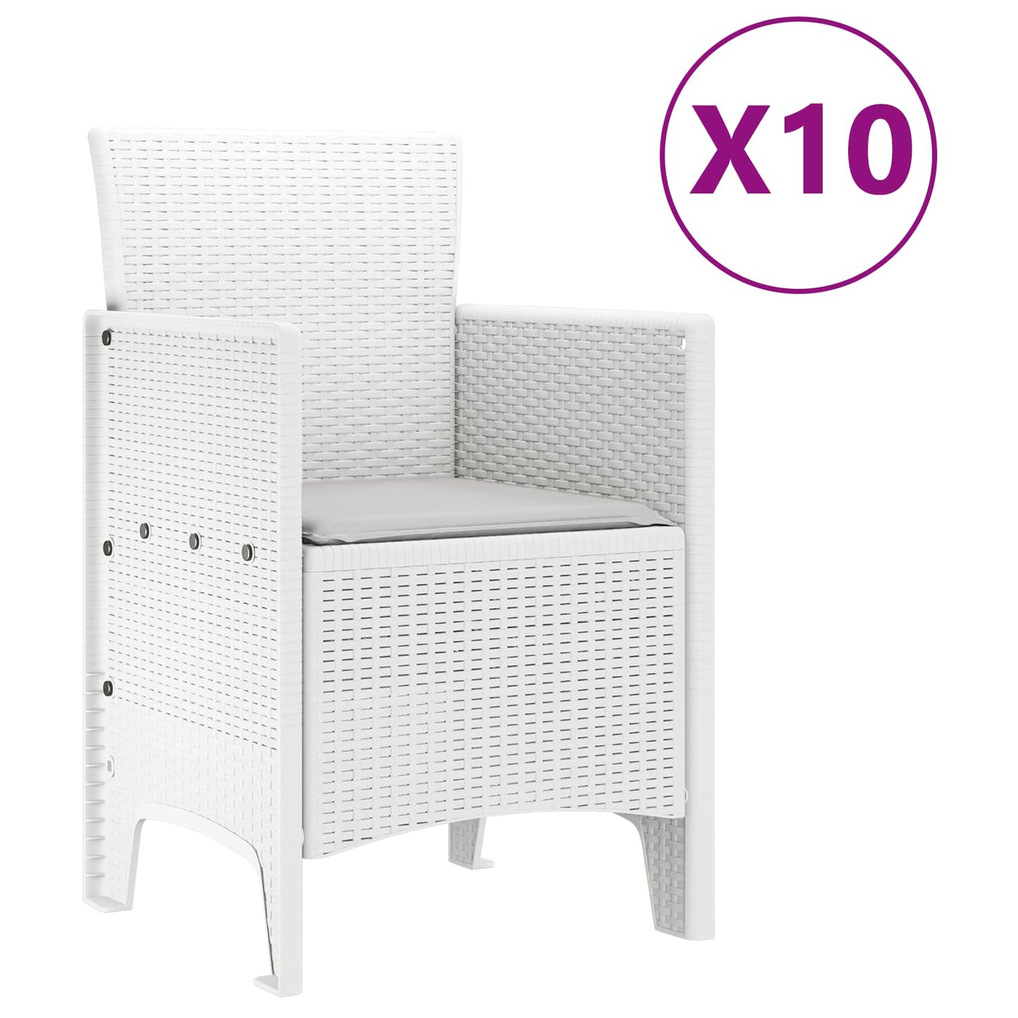 Tuin Eetset 11 st Wit Polypropyleen
