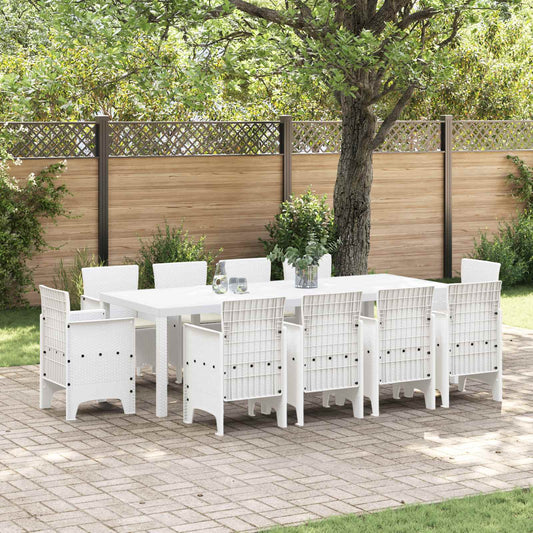 Tuin Eetset 11 st Wit Polypropyleen is nu te koop bij PeponiXL, paradijselijk wonen!