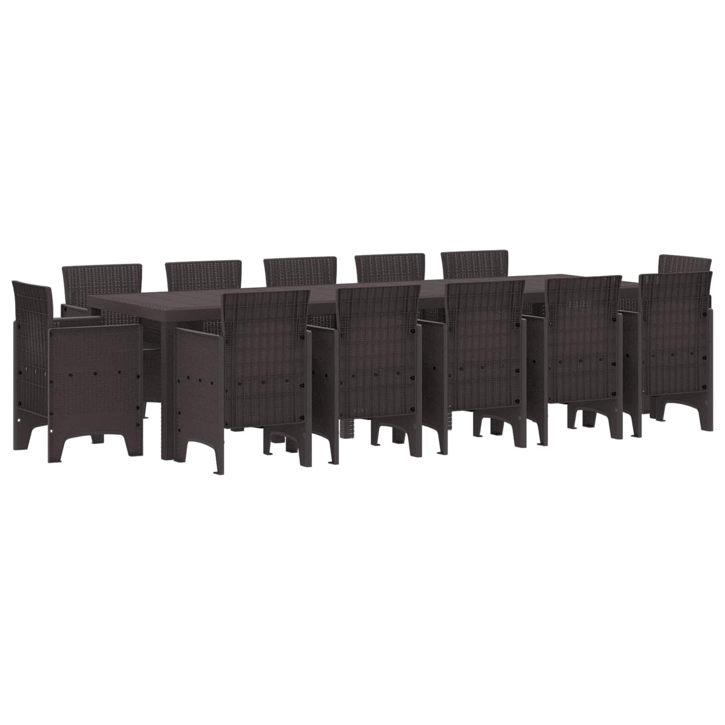 Tuin Eetset 13 pcs Bruin Poly riet is nu te koop bij PeponiXL, paradijselijk wonen!