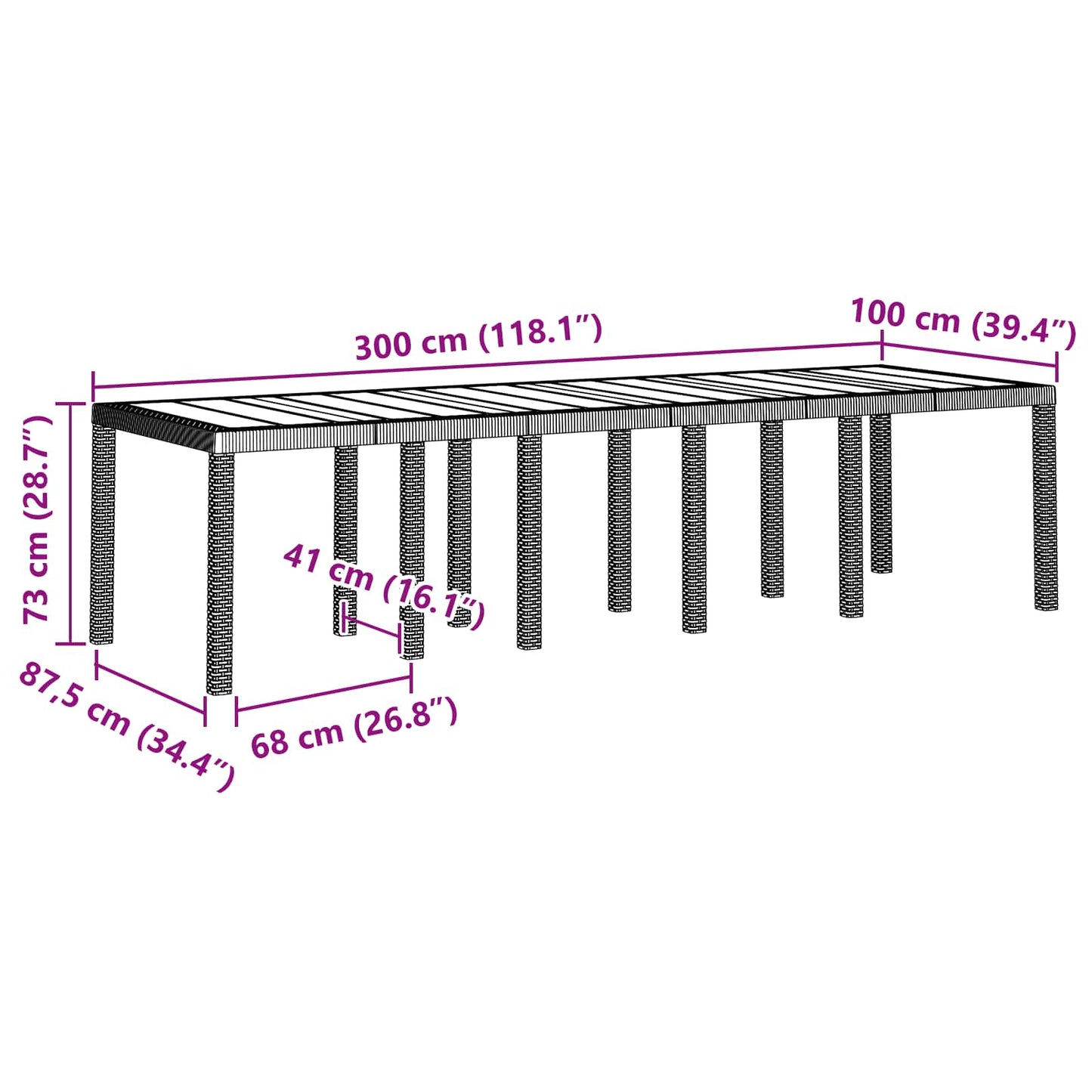 Tuin Eetset 13 pcs Bruin Poly riet is nu te koop bij PeponiXL, paradijselijk wonen!