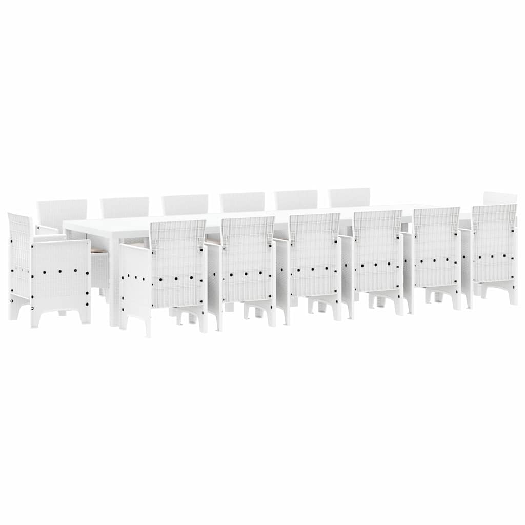 Tuin Eetset 15 pcs Wit Polt riet is nu te koop bij PeponiXL, paradijselijk wonen!