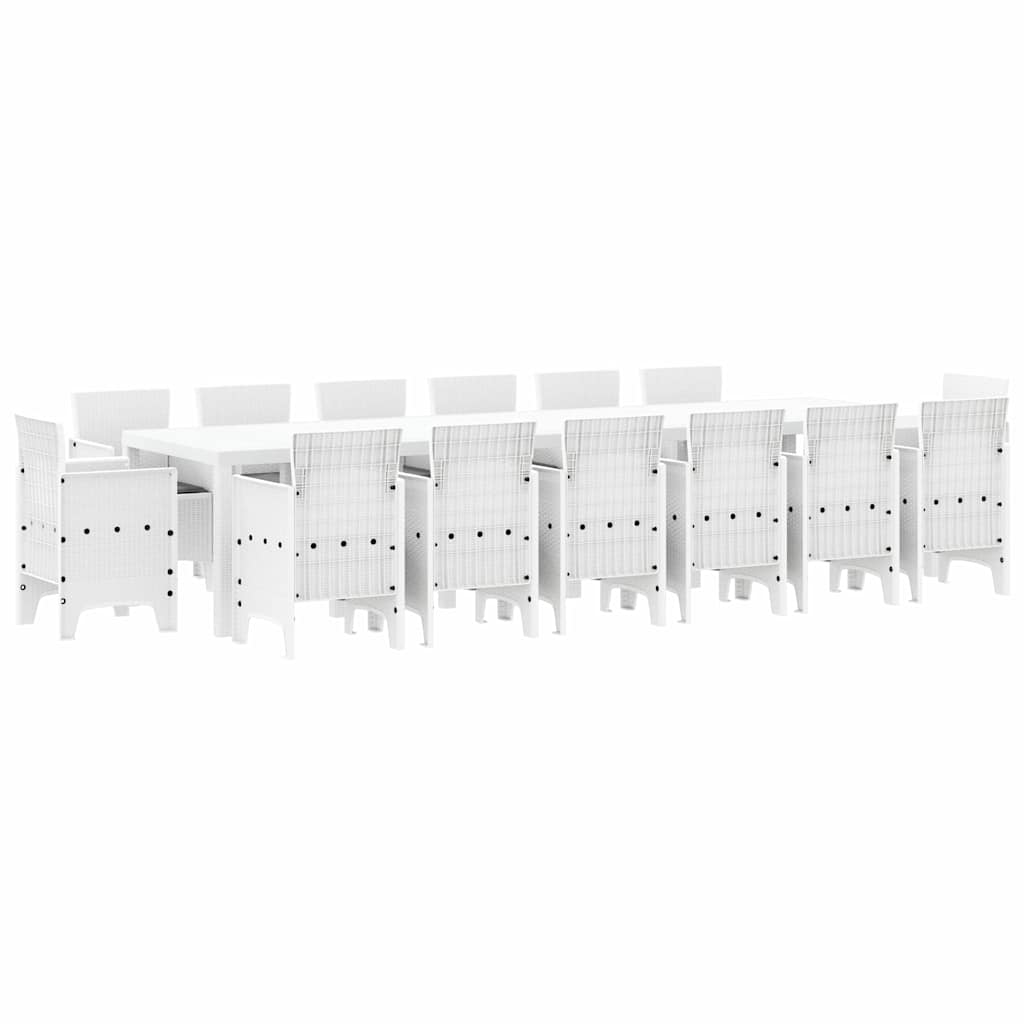 Tuin Eetset 15 pcs Wit Polt riet is nu te koop bij PeponiXL, paradijselijk wonen!