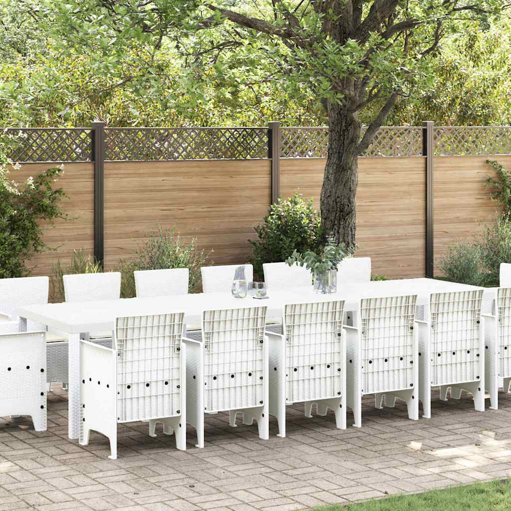 Tuin Eetset 15 pcs Wit Polt riet is nu te koop bij PeponiXL, paradijselijk wonen!