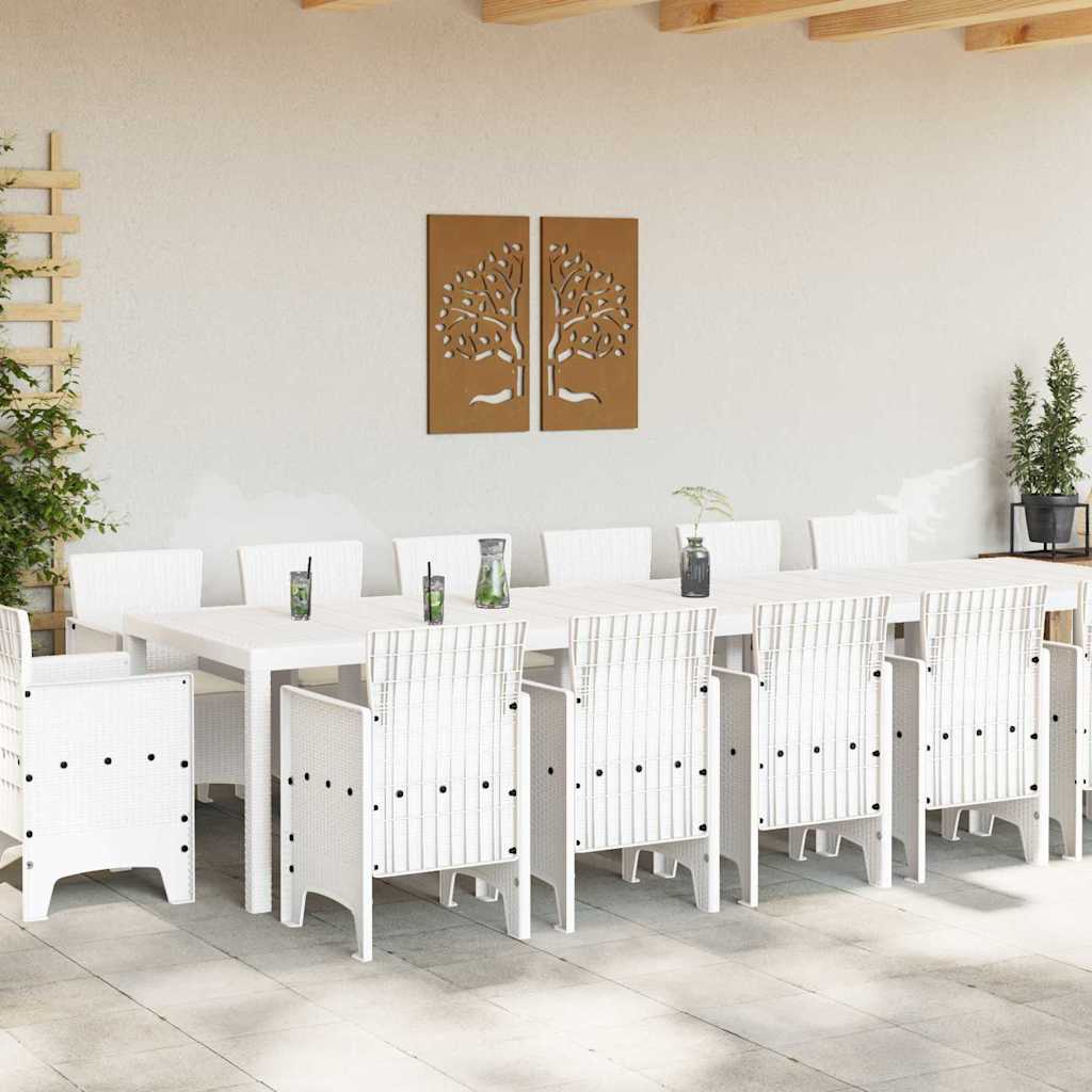 Tuin Eetset 15 pcs Wit Polt riet is nu te koop bij PeponiXL, paradijselijk wonen!