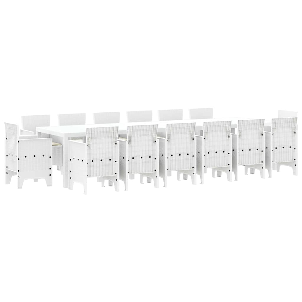 Tuin Eetset 15 pcs Wit Polt riet is nu te koop bij PeponiXL, paradijselijk wonen!