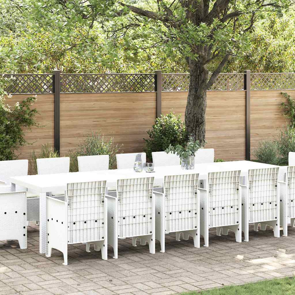 Tuin Eetset 15 pcs Wit Polt riet is nu te koop bij PeponiXL, paradijselijk wonen!