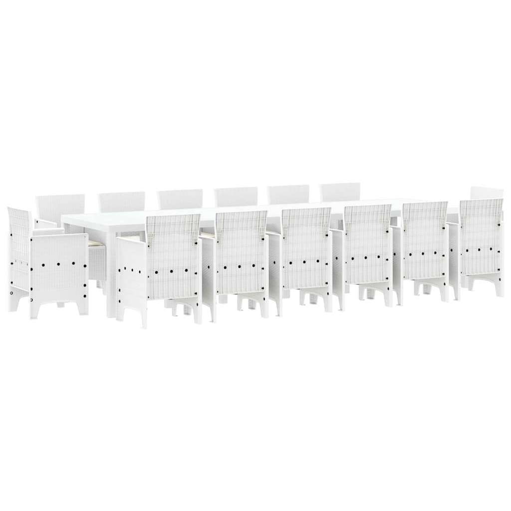 Tuin Eetset 15 pcs Wit Polt riet is nu te koop bij PeponiXL, paradijselijk wonen!