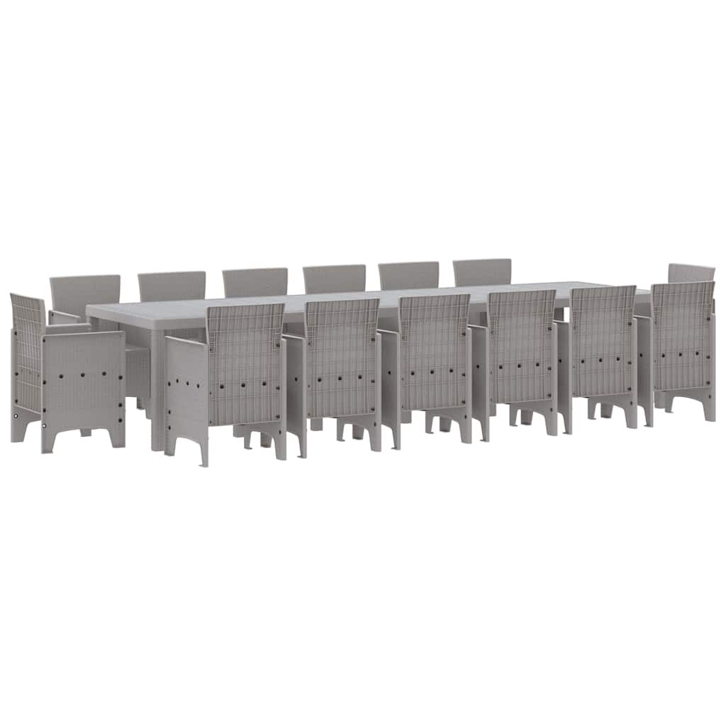 Tuin Eetset 15 pcs Lichtgrijs Polt riet is nu te koop bij PeponiXL, paradijselijk wonen!