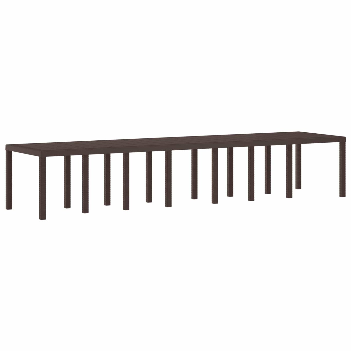 Tuin Eettafelset met kussens met kussen 17 pcs Bruin PP