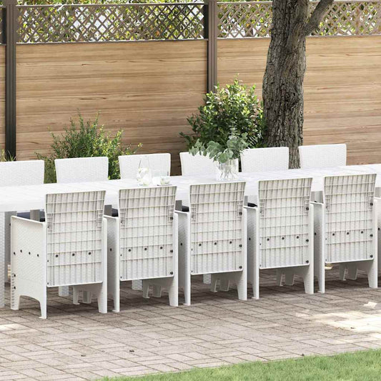 Tuin Eettafelset met kussens 17 st Wit PP is nu te koop bij PeponiXL, paradijselijk wonen!